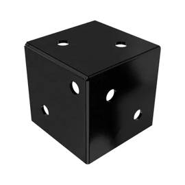 8 Supports Pieds De Poteau Gpps 85 - 85X85X2.5 mm Peint Noir - D-Work