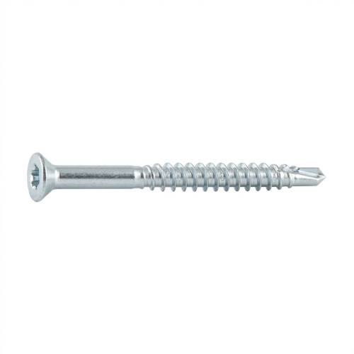 100 Vis De Construction À Tête Fraisée Cs 06140 - 6X140 mm T30 Zingué Blanc - D-Work