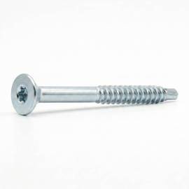 100 Vis de Construction à Tête Fraisée 8x50 mm T40 - Zingué Blanc - D-Work