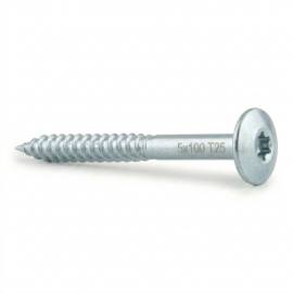 100 Vis de Construction Tête Large 6x220 mm T30 - Zingué Blanc - D-Work