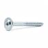 50 Vis de Construction Tête Large 8x320 mm - Zingué Blanc T40 - D-Work