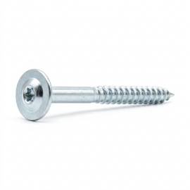 50 Vis de Construction Tête Large 8x320 mm - Zingué Blanc T40 - D-Work
