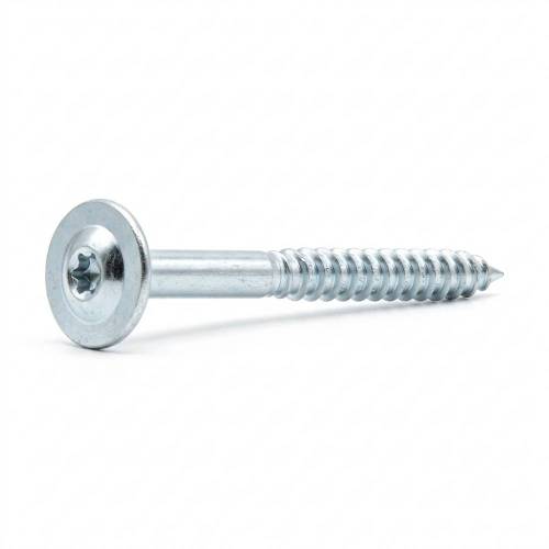 25 Vis de Construction Tête Large 10x340 mm T40 - Zingué Blanc - D-Work