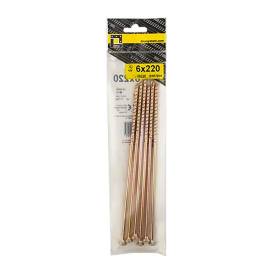 10 Vis de Construction à Tête Fraisée 6x220 mm T30 - D-Work