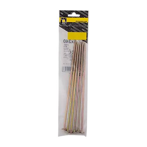10 Vis de Construction Tête Large 6x220 mm T30 - Acier - Fiables et Durables - D-Work