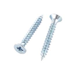 5 Vis de Construction à Tête Fraisée 3,5x40 mm - Boîte 5 Pièces - Acier Zingué - D-Work