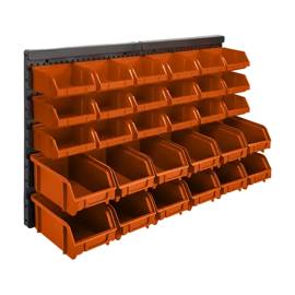 3 Bacs de Rangement Garage 2x63.5x38 cm - Kit 30 Pièces PGP - Organisation Pratique - D-Work