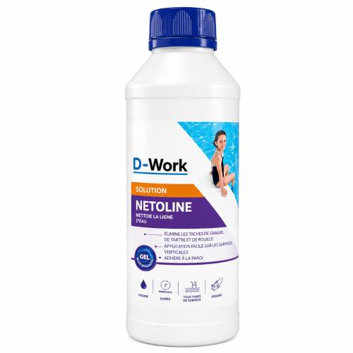 Nettoyant et Détartrant sur Ligne d'Eau 1 l - Elimine Graisse et Saletés - Efficace et Pratique - D-Work