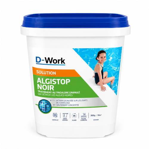 Algistop Noir 5 kg - Algicide Curatif Contre les Algues Noires - Efficace et Facile d'Utilisation - D-Work