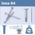 Pointe en Vrac Tête Extra Large (TEL) Annelée – Inox A4, 2,8/3,1 x 50 mm – Résistantes et Durables - ALSAFIX