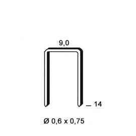 7 500 Agrafes Divergente V-14 - 9x14x0.6x0.75 mm - D-Work