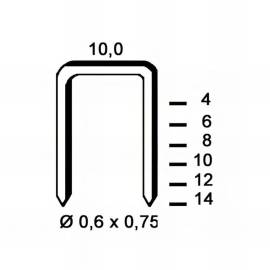 10 000 Agrafes V-14 Inox - 9x14x0.6x0.75 mm - D-Work