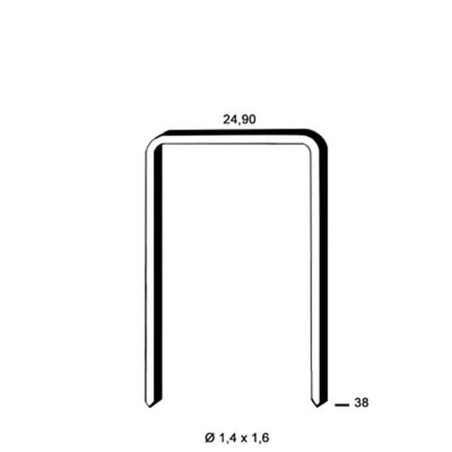 4 900 Agrafes Galvanisées WC-38 – 24,9 x 38 x D. 1,4 mm – Résistantes et Durables - ALSAFIX