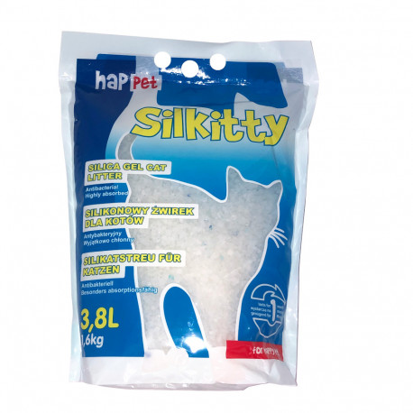 Litière de silice 3,7L agglomérante, absorbante Silkitty pour chat - Q111 - Happet