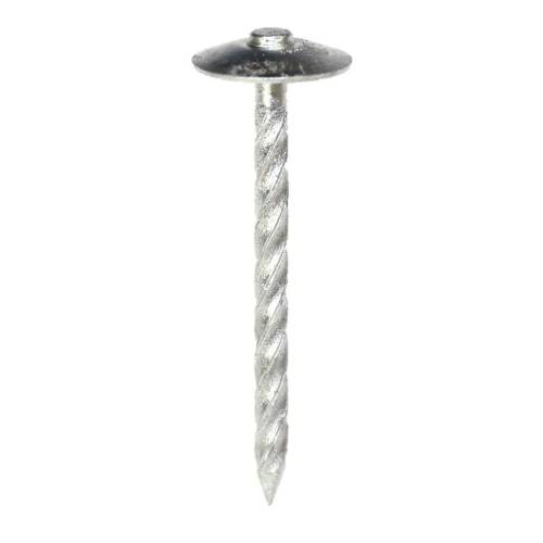 Pointe Parapluie Torsadée Galvanisée 3,8 x 120 mm – Tête Rapportée et Rondelle Noire – Idéale pour Fixations Sécurisée - ALSAFIX