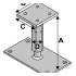 Pied Réglable avec Platine VH – 135 mm – Ajustable et Pratique – ALSAFIX - ALSAFIX
