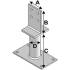 Pied de Poteau avec Platine Type Ppt-60 - 80x120x60x48x8 mm - D-Work