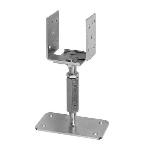 Pied de Poteau Réglable avec Platine Ppur-80 - 80x160x120x140 - 220xM20x5 mm - D-Work