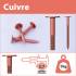 Pointe en Vrac Tête Extra Large (TEL) Annelée Cuivre 2,8/3,1 x 30 mm – Seau de 5 kg – Fixation Sécurisée et Durable - ALSAFIX