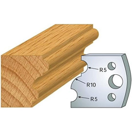 Jeu de 2 Fers Profilés Acier HT 40 x 4 mm - N°052 Multi-profil - Outil de menuiserie - Diamwood