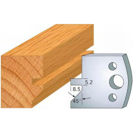 Jeu de 2 Fers Profilés Acier HT 40 x 4 mm - N°084 Rainure chanfrein - Outil de menuiserie - Diamwood