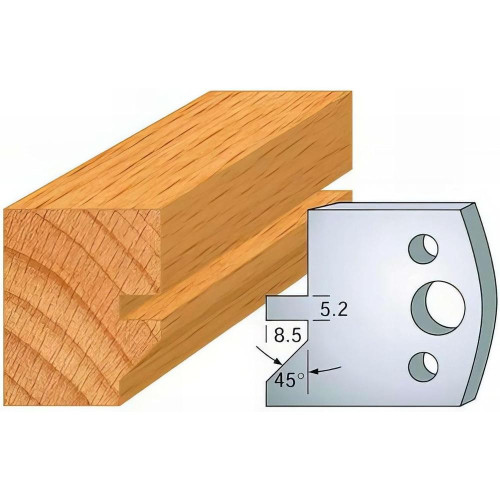 Jeu de 2 Fers Profilés Acier HT 40 x 4 mm - N°084 Rainure chanfrein - Outil de menuiserie - Diamwood