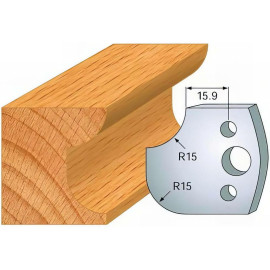 Jeu de 2 Fers Profilés Acier HT 40 x 4 mm - N°177 Fer R 15 mm - Outil de menuiserie - Diamwood