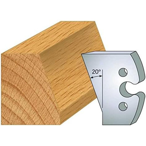 Jeu de 2 Fers Profilés Acier HT 50 x 5,5 mm - N°259 Chanfrein 20° - Outil de menuiserie - Diamwood