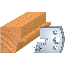 Jeu de 2 Fers Profilés Acier HT 40 x 4 mm - N°085 Languette chanfrein - Outil de menuiserie - Diamwood