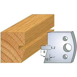 Jeu de 2 Fers Profilés Acier HT 40 x 4 mm - N°086 Rainure chanfrein - Outil de menuiserie - Diamwood