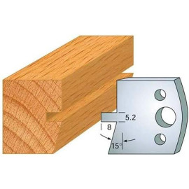 Jeu de 2 Contre-fers Profilés Acier HT 38 x 4 mm - N°086 Rainure chanfrein - NE COUPE PAS car Contre-fers - Diamwood