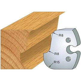 Jeu de 2 Fers Profilés Acier HT 50 x 5,5 mm - N°224 1/4 de rond et doucine - Outil de menuiserie - Diamwood Jeu de 2 Fers Profilés Acier HT 50 x 5,5 mm - N°224 1/4 de rond et doucine - Outil de menuiserie - Diamwood