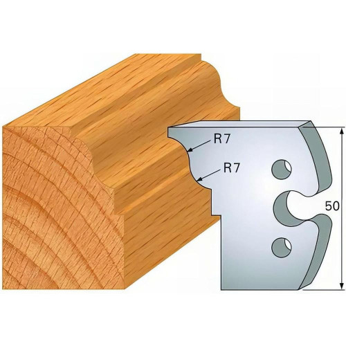 Jeu de 2 Fers Profilés Acier HT 50 x 5,5 mm - N°274 Doucine R 7 - Outil de menuiserie - Diamwood Jeu de 2 Fers Profilés Acier HT 50 x 5,5 mm - N°274 Doucine R 7 - Outil de menuiserie - Diamwood
