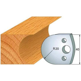 Jeu de 2 Fers Profilés Acier HT 40 x 4 mm - N°131 Congé R 2 - Outil de menuiserie - Diamwood