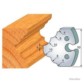 Jeu de 2 Fers Profilés Acier HT 50 x 5,5 mm - N°275 1/4 de rond + congé 4-8-10 mm - Outil de menuiserie - Diamwood