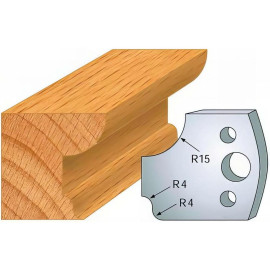 Jeu de 2 Fers Profilés Acier HT 40 x 4 mm - N°043 Congé + doucine - Outil de menuiserie - Diamwood