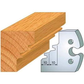 Jeu de 2 Fers Profilés Acier HT 50 x 5,5 mm - N°253 Abattage 45° double - Outil de menuiserie - Diamwood
