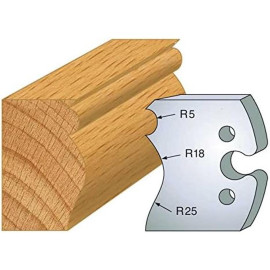 Jeu de 2 Fers Profilés Acier HT 50 x 5,5 mm - N°222 Grain d’orge et moulure - Outil de menuiserie - Diamwood Jeu de 2 Fers Profilés Acier HT 50 x 5,5 mm - N°222 Grain d’orge et moulure - Outil de menuiserie - Diamwood