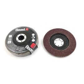 3 flap discs flat D. 125 x Al. 22,23 mm Gr 80 corundum for Wood, metal - 738538 - Beast