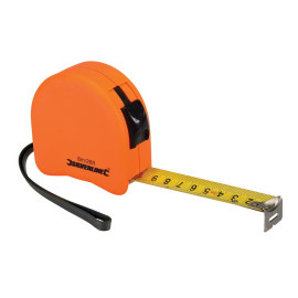 Mètre Ruban Profilé Fluo 8 m x 25 mm - Précision et Visibilité Optimale - Silverline
