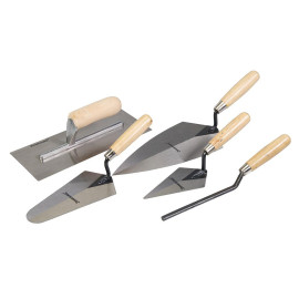 Truelles en Acier Inoxydable - Lot de 5 - Outils de Maçonnerie Pratiques - Silverline
