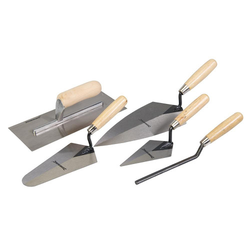Truelles en Acier Inoxydable - Lot de 5 - Outils de Maçonnerie Pratiques - Silverline
