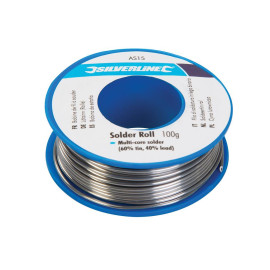 Bobine de Fil à Souder 100 g - Acier, Résistante à la Chaleur - Idéale pour Soudure Précise - Silverline
