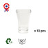 10 verrine quadrate svasate 4,5 cl 41 x 41 x Ht. 59 mm riutilizzabili, riciclabili 100% francese - Trasparente - D-Work