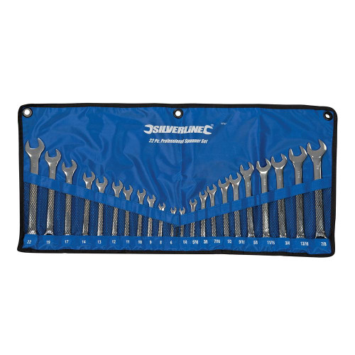 Clés Mixtes 22 pcs 6 - 22 mm et 1/4 - 7/8" - Outils Polyvalents pour Mécanique - Silverline
