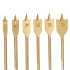 Mèches à Bois Plates Titanées - Lot de 6, Diamètres 10 à 32 mm - Précision et Durabilité - Silverline

