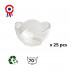 25 Mini Lotus round verrines 6 cl D.63 x Ht. 35 mm reusable, recyclable 100% French - Transparent - D-Work