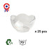 25 Mini verrine Lotus rotonde 6 cl D.63 x Ht. 35 mm riutilizzabili, riciclabili 100% francese - Trasparente - D-Work