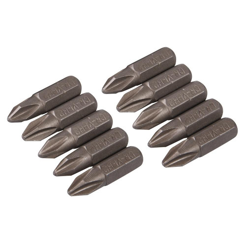 Embouts Phillips au Chrome-Vanadium – Lot de 10 pcs PH2 – Outils de Précision pour Vis - Silverline
