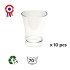 10 verrine tonde svasate da 6 cl D. 50 x Ht. 60 mm riutilizzabili, riciclabili 100% francesi - Trasparente - D-Work